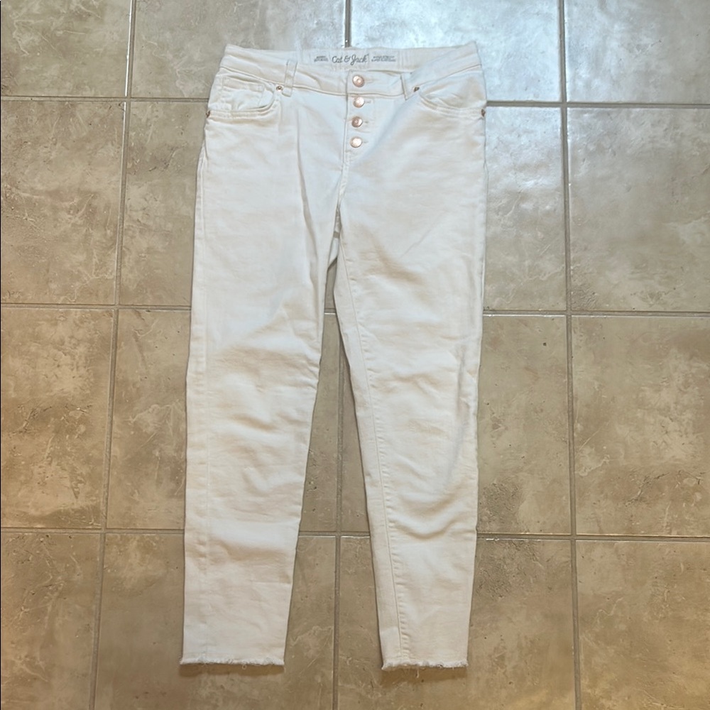 Cat & Jack Girls White Jeans Size 14